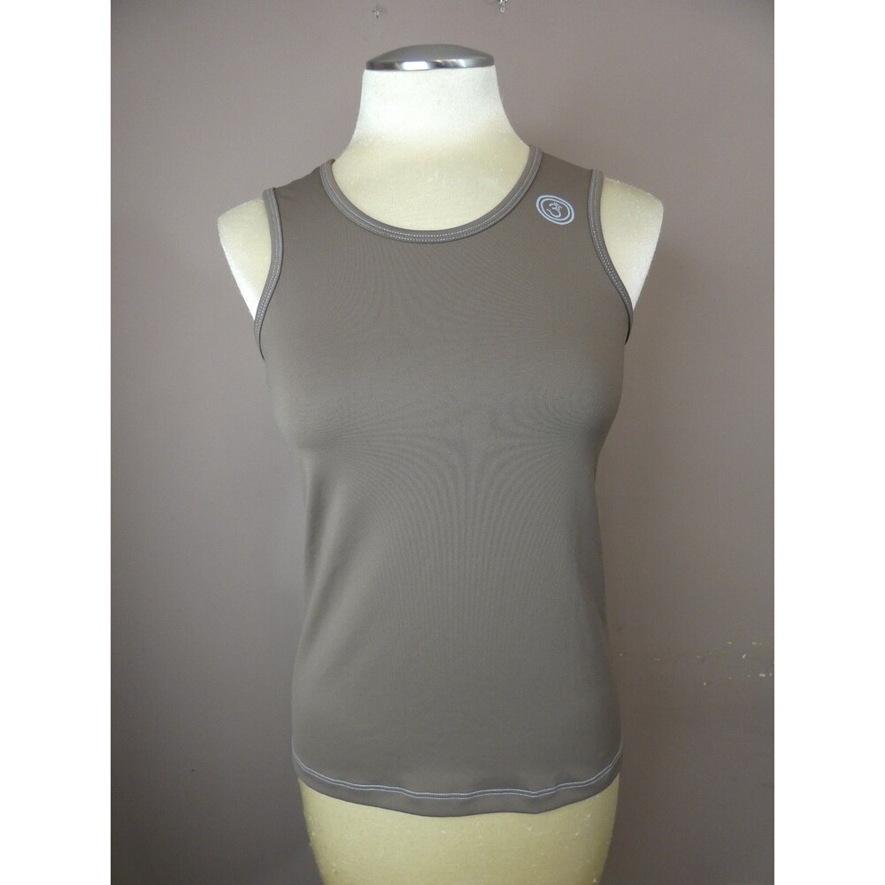 Good Tech by Life Is Good Women's S Brown Blue Tank Top Spandex Yoga Stretch